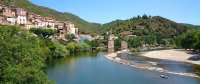Roquebrun moulin et plage © E. Brendle Roquebrun moulin et plage